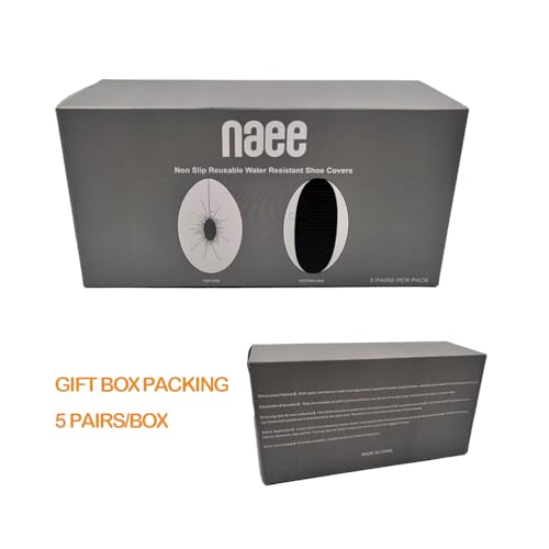 5 Pairs Waterproof Anti slip Washable Reusable Boots Cover Indoor Shoe covers (Large Grey) - color: Grey, size: Large