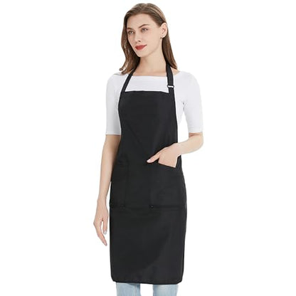 Hair Stylist Apron - Black - PU Waterproof Salon Apron Cosmetology - color: Black Apron - Polyester W/ Pu Coating