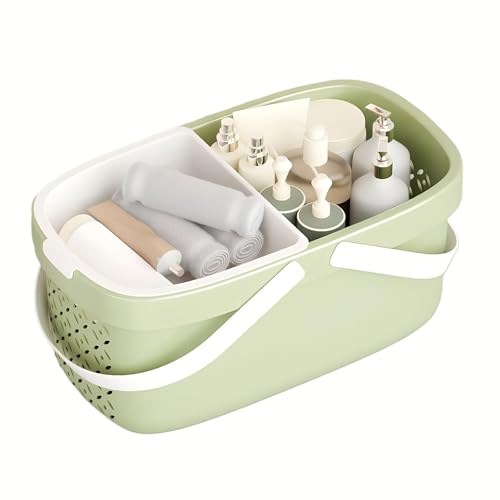 Pulseplay Plastic Shower Caddy Basket,Storage Basket with Handle Green - color: Green