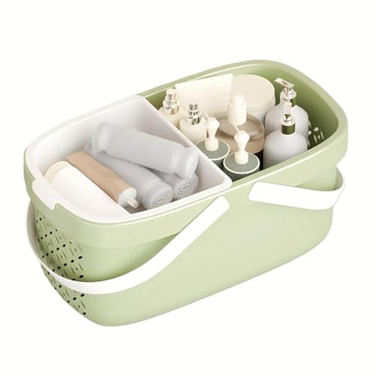 Pulseplay Plastic Shower Caddy Basket,Storage Basket with Handle Green - color: Green