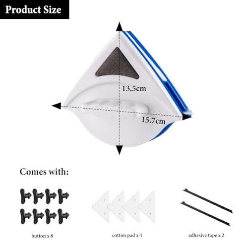 UgyDuky Magnetic Window Cleaner Double Side Glass Wiper Adjustable Magnetic Glider Washing Brush Tools Glass Washing Cleaning Tool Brush 3-8mm Thickness Suit Glazed Windows