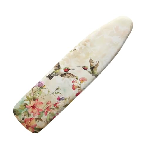Hummingbird Print Ironing Board Cover and Pad 15x54 Inch Heavy Duty Iron Cover, Standard Size Ironing Board Covers, with Elastic Edge for Easy Installation - color: Hummingbird Print