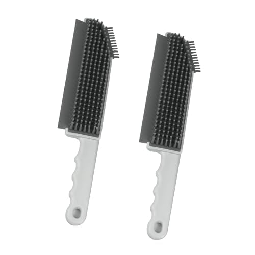 Multifunctional Cleaning Brush 2 Pcs Silicone Cleaning Brush Small Crevice Brush Scraper Brush Cleaner Kitchen Sink Squeegee Bathroom Countertop Floor Window Mirror Bathtub (White)