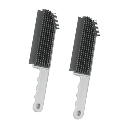 Multifunctional Cleaning Brush 2 Pcs Silicone Cleaning Brush Small Crevice Brush Scraper Brush Cleaner Kitchen Sink Squeegee Bathroom Countertop Floor Window Mirror Bathtub (White)
