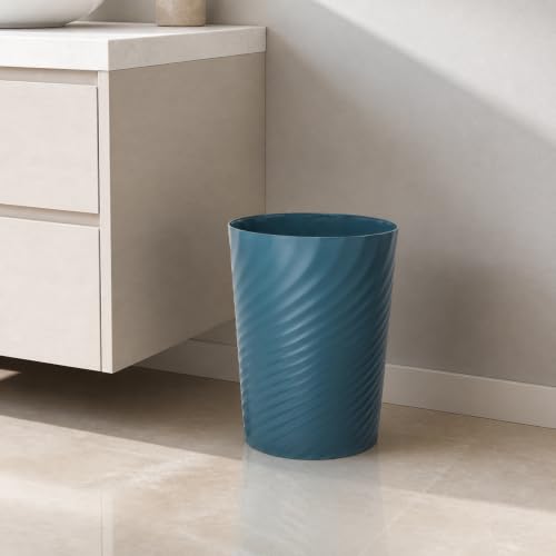 Plastic Small Bathroom Trash Can Wastebasket Garbage Can, Bluish Green - color: Dark Blue, size: 1.8 Gallon/1 Pack