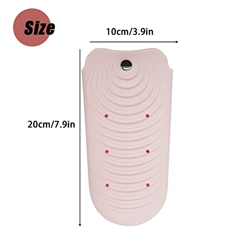 Heat Insulating Silicone Mat Pouch for Hair Styling Tools, Curling & Flat Irons Anti-Slip Travel Cover, Small Portable Straightener Pad for Curler Wands Storage, Hot Waver (Pink) - color: Pink