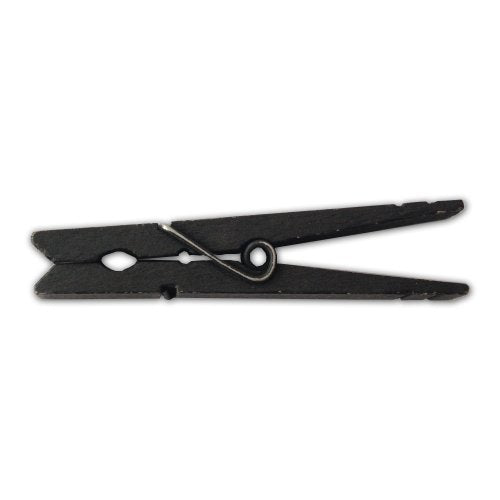 LWR CRAFTS Large Wooden Clothespins 3-5/16" (8.4cm), 30 Pack, Black Painted Finish – for Crafts, Photo Display & Light Hanging - color: Black