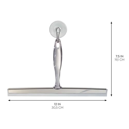 iDesign Bathroom Shower Squeegee, Set of 2, Clear/Stainless Steel - color: Clear/Stainless, style: Pack of 2
