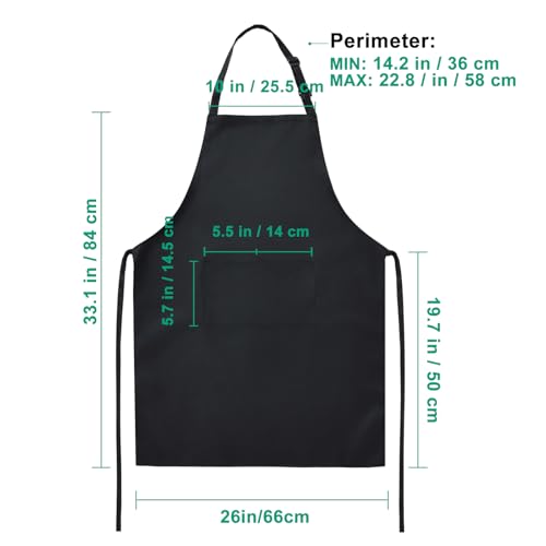 Surblue Waterproof Rubber Vinyl Apron 37" Projects Work Safe Clothes with Adjustable Widened Neck Strap Release Buckle Bib for Dishwashing Lab Work Butcher Cleaning Fish, Black - color: N-buckle Black