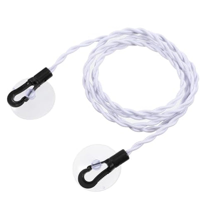 Travel Retractable Clothes Lines for Hanging Clothes Outside Bungee Cord Portable Retractable Clothesline with Hooks and Suction Cups Camping Accessories Cruise for Indoor Home Camping Travel, White