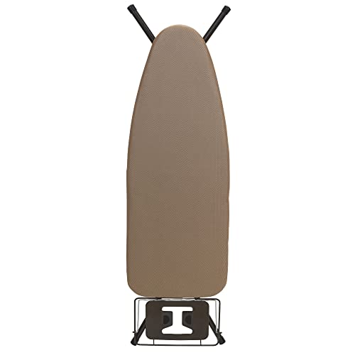 Household Essentials Wide Top Ironing Board with 4‑Leg Steel Frame, Fixed Iron Rest, Silicone‑Coated Cotton Cover, Antique Bronze Finish - color: Brown/Bronze, size: 49" L, style: Without iron station