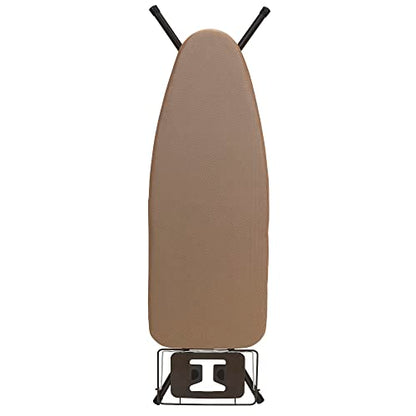Household Essentials Wide Top Ironing Board with 4‑Leg Steel Frame, Fixed Iron Rest, Silicone‑Coated Cotton Cover, Antique Bronze Finish - color: Brown/Bronze, size: 49" L, style: Without iron station