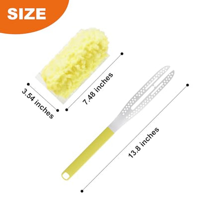 Heavy Duty Duster Refills for Swiffer Duster, 24 Count Yellow Refills with 1 Handle, Disposable Dusters for Cleaning Electronics, Furniture, Blinds - color: Yellow[handle]*1+yellow[refills(double-sided)]*24