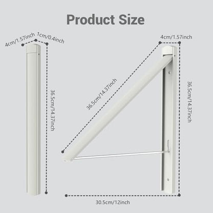 Wall Mounted Clothes Drying Rack 65lb, Foldable Aluminum,White-a - color: White-a