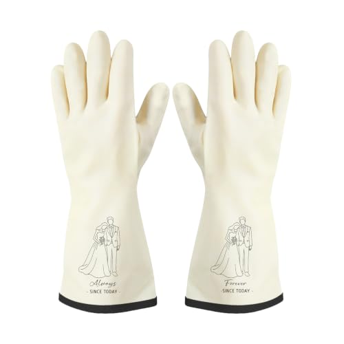 Rubber Cleaning Reusable Gloves, Practical House Warming Gifts - color: Black-couple