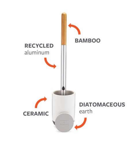 Full Circle Quick Drying Toilet Brush, Replaceable Head, White - color: Starter Kit, style: Toilet Brush