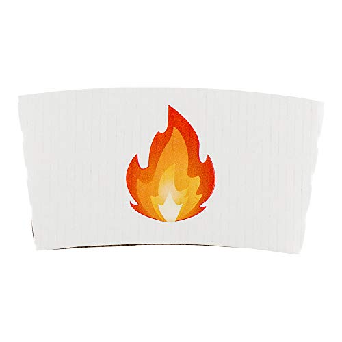 Restaurantware White Paper Fire Emoji Coffee Cup Sleeve, 50 Pack - color: White, size: Fire