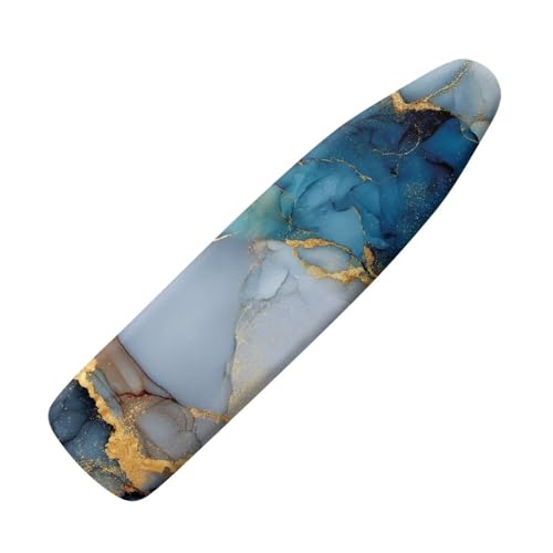 Blue Marble Ironing Board Cover Iron Pad Covers Resist Scorching and Staining Standard Boards Hook and Loop Fastener Strap - color: Blue Marble