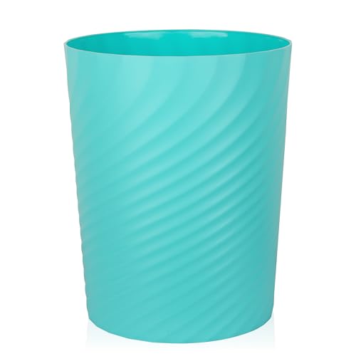 UUJOLY Plastic Small Bathroom Trash Can Wastebasket Garbage Can, Light Blue - color: Light Blue, size: 1.8 Gallon/1 Pack
