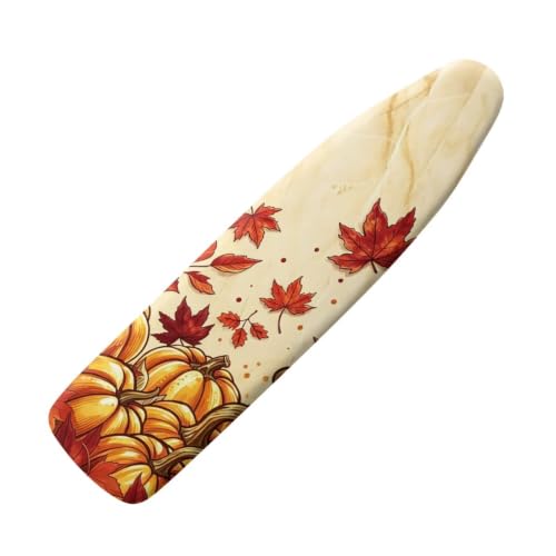 Maple Leaf Pumpkin Iron Board Cover with Padding Stantard Size 15x54 inch Ironing Board Cover Hook and Loop Fasteners Pressing Cloth for Ironing Fall Decor - color: Fall Maple Leaf Pumpkin