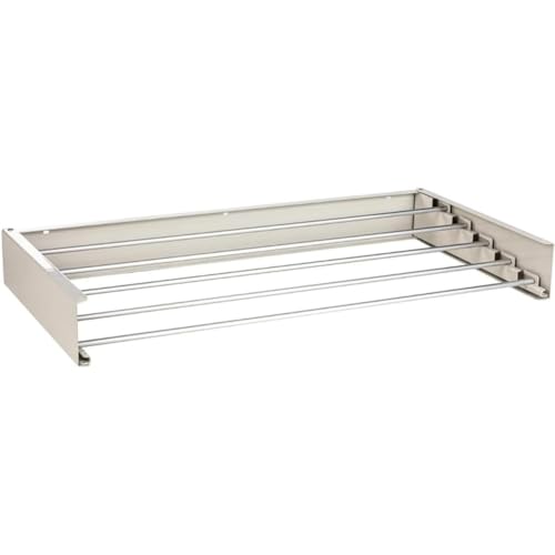 Wall Mounted Clothes Rack, Foldable Laundry Rack Folding Indoor with 5 Heavy Duty Rods, Collapsible Invisible Space Saving, Retractable Towel Hanger with Wall Template - color: White 80cm 5 Poles