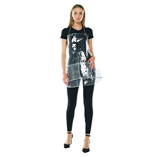Colortrak Nothing to Hide, Transparent Stylist Apron, One-Size-Fits-Most, Adjustable Chains, Chemical and Waterproof, Vinyl - color: Starry Whispers