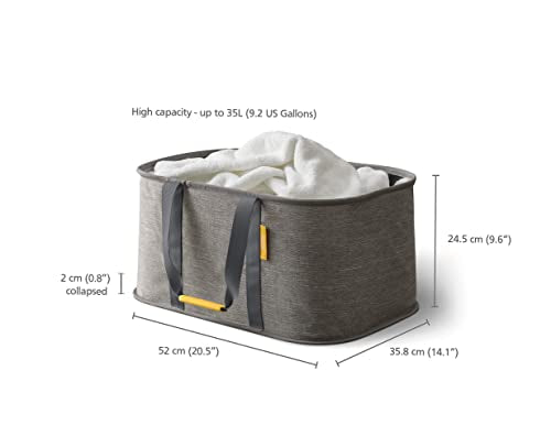 Joseph Joseph Hold-All - Collapsible Folding 35L/9.2 Gallon Washing Laundry Basket Bag, Durable Fabric, Moisture Resistant - color: Grey, size: 35L