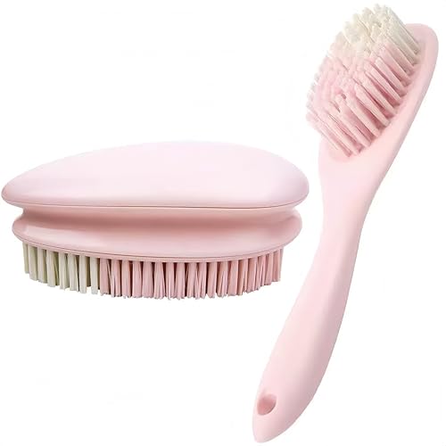 2 Pack Soft Bristle Cleaning Scrub Brush Laundry Brush Scrubber Brush - color: Pink