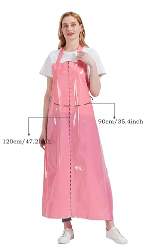 Nanxson TPU Waterproof Apron Lightweight Work Apron with Adjustable Buckle - color: Pink