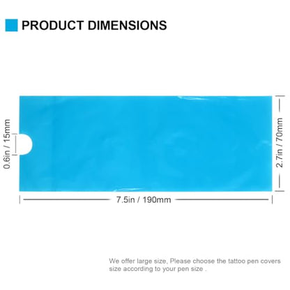 200pcs Tattoo Pen Machine Covers 7.5x2.7 Inch Tattoo Machine Covers Bags Sleeves for Cartridge Pen Tattoo Machine Accessories, Kits & Supplies (Large) - color: Clear Blue