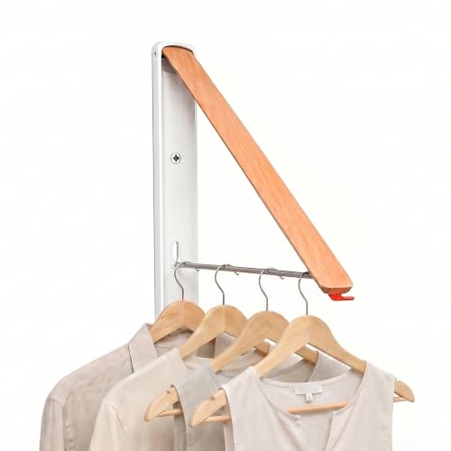 RFOUO White Foldable Wall Mounted Clothes Drying Rack,Laundry Hanger,1 Pack - size: 1 Pack