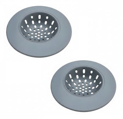 Handy Housewares 4.75-Inch Flexible Silicone Sink Strainer Basket, Set of 2, Gray