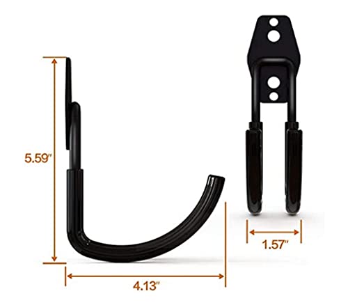 Zoele Wall Mount Car Washer Hanger, Heavy Duty Metal High Pressure Water Gun Holder Rack, Hook for Spray Gun/Garden Hose/Water Hose (Black)