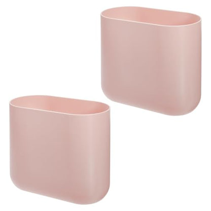 iDesign Small Slim Plastic Bathroom Trash Can, 2-Pack, Pink - color: Pink, style: Pack of 2