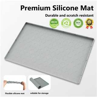 MateeyLife Silicone Waterproof Mat for Dog & Cat Food Mat 19"X12" - color: Light Grey, size: 19"L x 12"W