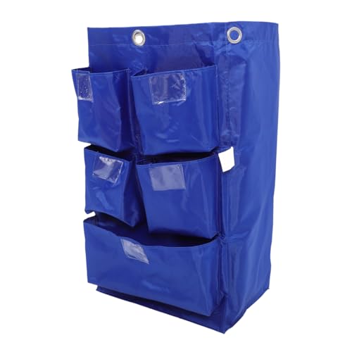 Janitorial Cart Bag Replacement Cleaning Cart Bag for Trash Collection and Housekeeping Supplies Reusable Cleaning for 27.16 X 15.74 X 11.02 in 1 Pack - color: Blue