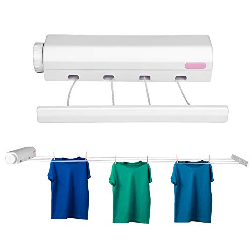 Retractable Clothesline, Telescopic Drying Rope with Adjustable Length Wall Mounted Clothesline for Laundry Home Balcony Hotel (Four Ropes) - color: Four Ropes