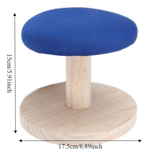 Tabletop Mini Ironing Board, Portable Small Wood Ironing Board with Cotton Cover, 11.02 x 5.91 in, Blue, for Home Sewing Travel(Round Ironing Stool) - style: Round ironing stool