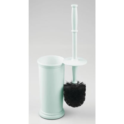 mDesign Toilet Bowl Brush and Holder - Covered Bathroom Toilet Brush - Standing Toilet Bowl Scrubber in Modern Holder - Space Saving, Deep Cleaning Brush for Toilet - Hyde Collection - Mint Green - color: Mint Green, size: Pack of 1