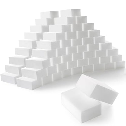 100-Pack Magic Cleaning Sponges Eraser, Multi-Functional Melamine Sponge Foam Cleaning Pads for Household Kitchen Bathroom Furniture Bathtub Sink Cleaning Kitchen Dish Sponge, 3.1"x1.9"x1.2" - size: 100 Count 8x5x3cm