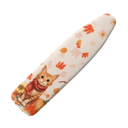Cute Cat Iron Board Cover Soft Iron Pads Protector for Ironing 15x54 Inch Board Cover Replacement with Elastic Edge Extra Wide Ironing Board Protector Halloween Fall Decor - color: Cute Cat