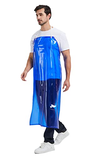 Nanxson Waterproof PVC Apron for Dishwashing Pet Grooming Meat Processing - color: Blue