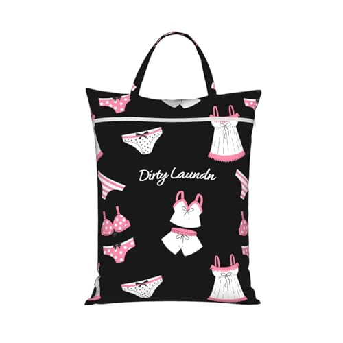 Dress Style Black Travel Laundry Bags Cloth Diaper Wet Bags Handle Washable Dirty Clothes Bags Wet Dry Bag Suitcase Gym Swimming Pool College Dorm Wet Bag - color: 1 PC29, size: One Size