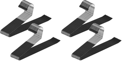 Zober Pants Hangers Non Slip - Open Ended Pants and Jean Hangers for Closet - Space Saving Clothes Hanger - Strong, Durable, Metal Pant Hangers (Black 2O Pack) (Pack of 2) - size: 2O Pack (Pack of 2)