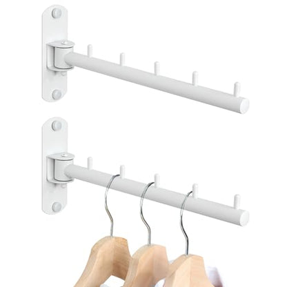 Mooche Swing Clothes Hanger Rack, Garment Racks 9.45" Long, White-2Pack - color: White, size: 2 Pack