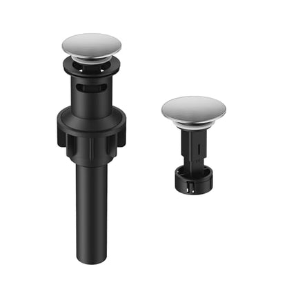 Bathroom Sink Drain with Overflow with Hair Catcher Anti-Clog Sink Strainer - color: Brushed Nickel