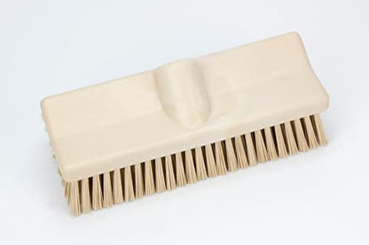 SPARTA 40423EC25 Plastic Floor Scrub Brush, Wall Brush, Equipment Brush with Nonabsorbent Bristles for Industrial Kitchens, Hospitals, Commercial Cleaning, 4 Inches, Tan - color: Tan
