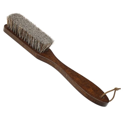 Premium 100% Horsehair Upholstery Brush with Wooden Handle – Soft Natural Bristles for Cleaning Felt Hats, Cowboy Hats, Shoes, Clothes, Suits, Couch, Furniture & Car Interior