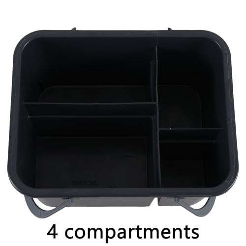 4 Compartment Plastic Utility Tote Caddy, Grey