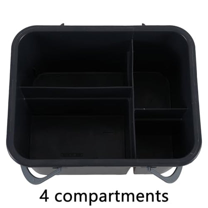 4 Compartment Plastic Utility Tote Caddy, Grey